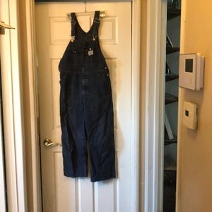 Lucky brand crop boyfriend overalls size small